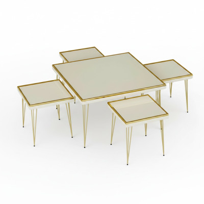 Ensemble de tables basses en bois moderne
