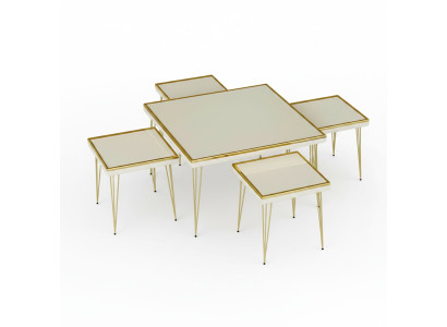 Ensemble de tables basses en bois moderne