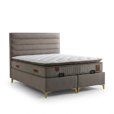 Lit beige avec matelas – Meuble élégant pour la chambre