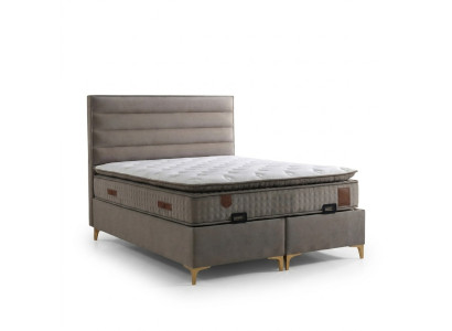 Lit beige avec matelas – Meuble élégant pour la chambre