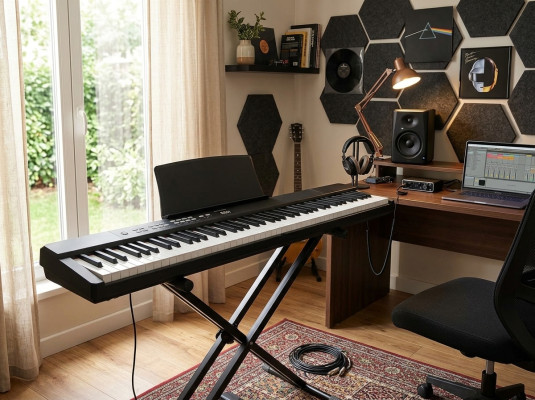 Piano numérique portable 88 touches : Bluetooth, connexion à l'application et connexion de microphone