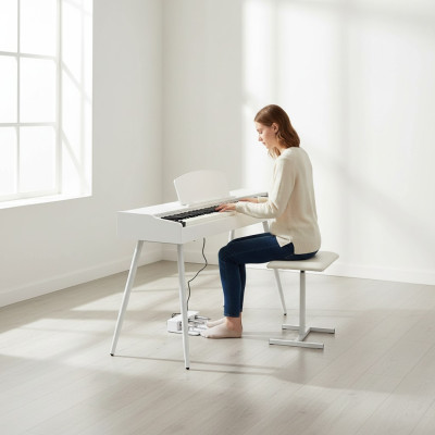 Piano numérique blanc brillant