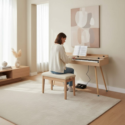 Piano numérique brillant en beige pour la maison