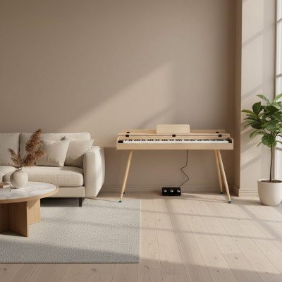 Piano numérique brillant en beige pour la maison