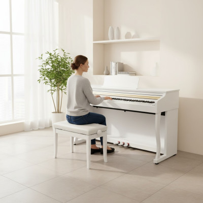 Piano numérique blanc brillant pour la maison