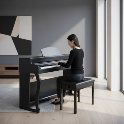 Piano numérique noir brillant pour la maison