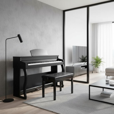 Piano numérique noir brillant pour la maison
