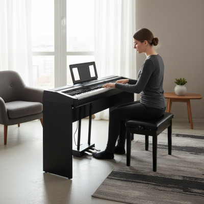 Piano numérique noir brillant
