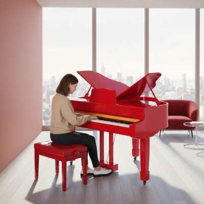 Piano numérique rouge brillant
