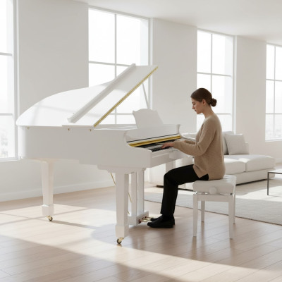 Piano blanc brillant