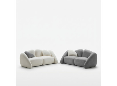 Moderne graue 3-Sitzer Sofas aus Textil für Wohnzimmer