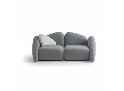 Moderner grauer 3-Sitzer Stoffsofa mit Holzrahmen