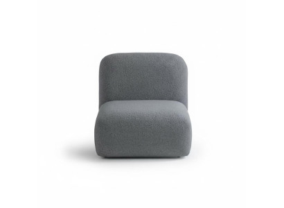 Moderner grauer Sessel aus Textil mit Holzrahmen