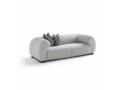 Elegantes graues Stoffsofa für Wohnzimmer im modernen Stil
