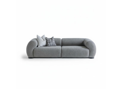 Elegantes graues 4-Sitzer-Sofa aus Textil mit modernem Design