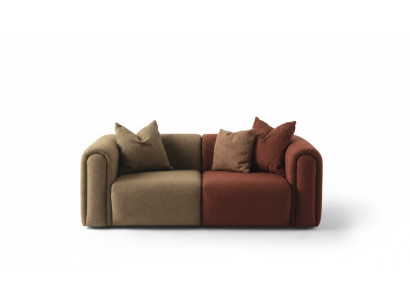 Elegantes 3-Sitzer Sofa aus Textil in Mehrfarbig