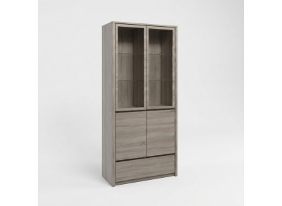 Vitrine de cuisine avec tiroir et étagères en verre