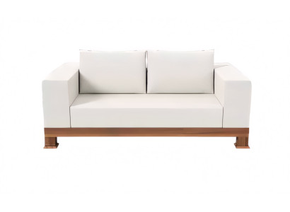 Exklusiver Weißer 2-Sitzer Polstersofa Wohnzimmer Edle Textilcouch