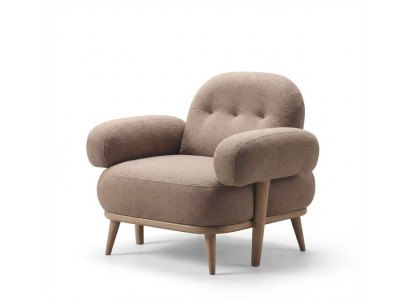 Lounge-Sessel Moderner Stil Beigefarben Wohnzimmer Weicher Sessel