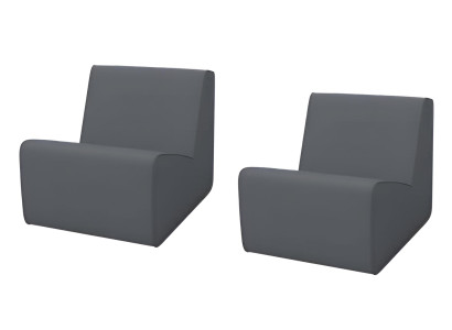 Minimalistische 2x Graue Polstersessel Edler Textilsessel Relaxsessel