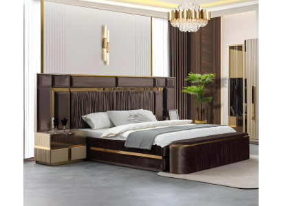 Elegantes Schlafzimmer-Set mit Bett 2 Nachttischen im modernen Stil