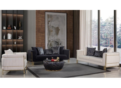 Luxuriöses Wohnzimmer-Set 3+3+1 Modernes Sofa Bequemer Sessel Wohnzimmermöbel