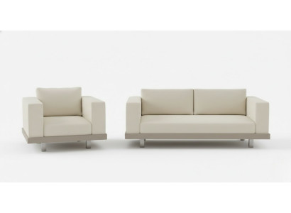 Komfortables Sofa-Set Beige Aluminiumrahmen Minimalistischer Stil