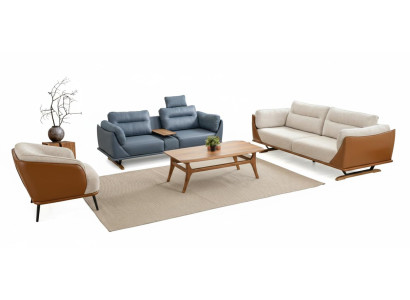 Wohnzimmer-Set 3-Sitzer-Sofa Sessel 2-Sitzer-Sessel Moderner Stil Neu