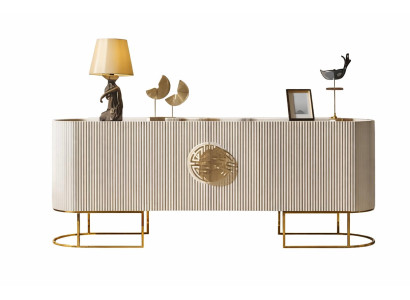 Elegante Creme-Sideboard mit goldenen Details und moderner Eleganz