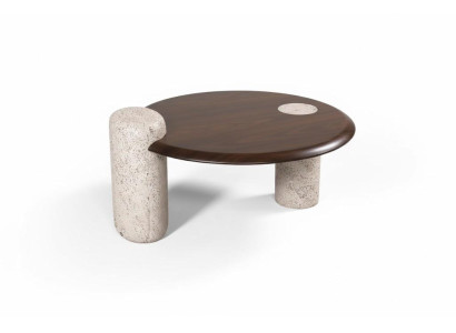 Luxuriöser Couchtisch Minimalistischer Stil Integrierte Stützen Braune