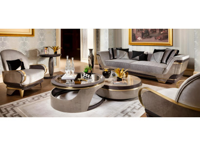 Moderne Couchgarnitur Polstersofa 2x Sessel Designer Couchtisch 4tlg