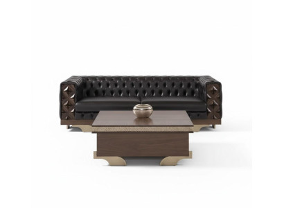 Luxuriöses 3-Sitzer-Sofa mit Couchtisch im modernen Design