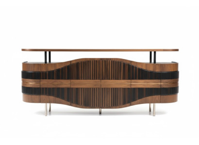 Luxuriöser Sideboard  Holzrahmen Braun Moderner Stil Glatte Ecken