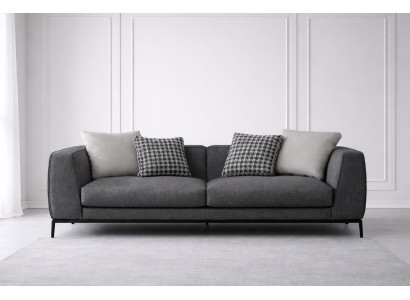 Exklusives Graues Polstersofa Wohnzimmer Relaxsofa Textilcouch