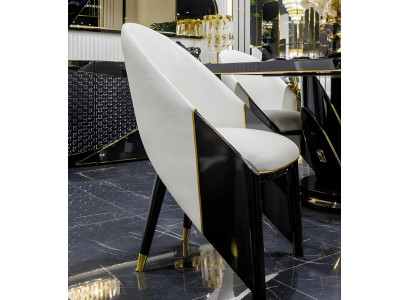 Modern und Elegant Stuhl mit Schwarzem und Weißem Finish
