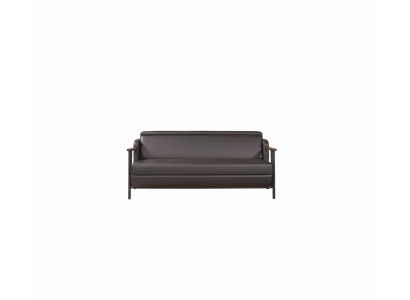 Elegantes 3-Sitzer-Sofa Minimalistischer Stil Dunkelbraune Farbe