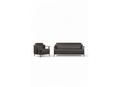 Luxuriöses Sofa-Set Dunkelbraune Metallrahmen Hochwertige Materialien