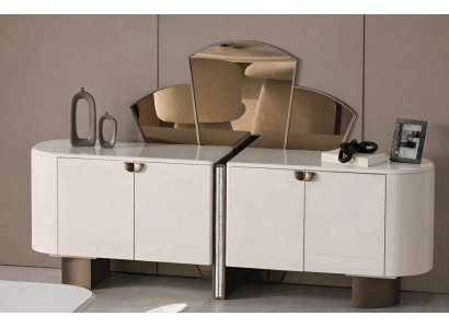 Elegantes Konsole und Spiegel Set mit modernen Metallakzenten