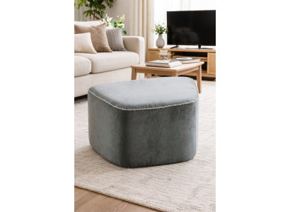 Grauer Polsterhocker Wohnzimmer Beistellhocker Textilhocker Möbel