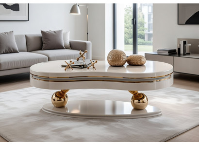 Eleganter Couchtisch mit goldenen Akzenten und robuster Konstruktion