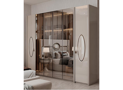 Kleiderschrank im modernen Look mit edlen Spiegel-Elementen