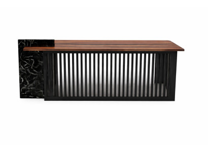 Eleanter Chefschreibtisch Farbe Schwarz Modernes Design Holzrahmen