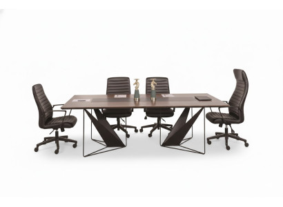 Elegantes Besprechungs-Set Designer Tisch Moderne Luxus Bürostühle