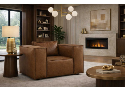Eleganter Brauner Sessel Relaxsessel Designer Loungesessel Möbel