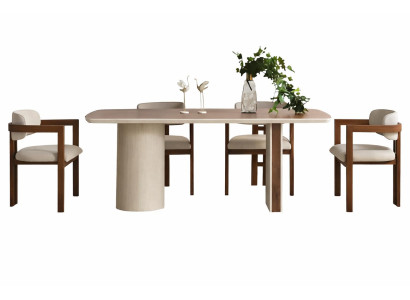 Eleganter Esstisch mit 4 stilvollen MDF-Stühlen für moderne Räume