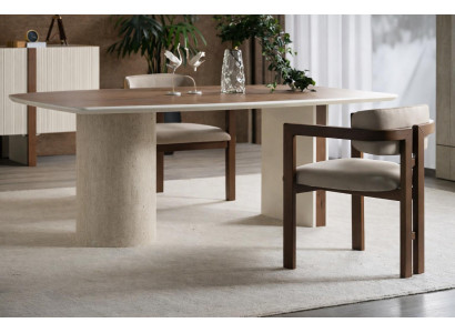 Eleganter Esstisch mit 2 Stühlen aus MDF für moderne Essbereiche