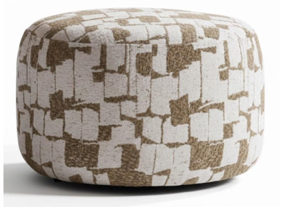 Hocker Moderner Stil Weiß Braun Farbe Weiches Sitzkissen Textil Neu
