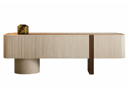 Elegantes TV-Lowboard mit ribbeldesign und modernen Akzenten