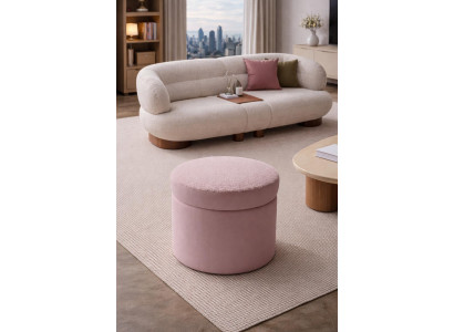 Exklusiver Rosa Hocker Designer Sitzhocker Edler Polsterhocker
