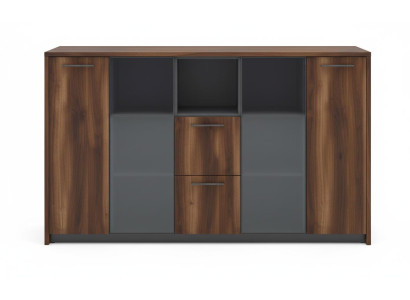 Elegantes Sideboard Modernes Design Farbe Braun Grau Einfarbiges Muster